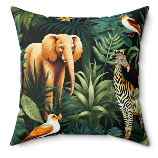 Lush Jungle Square Throw Pillow
