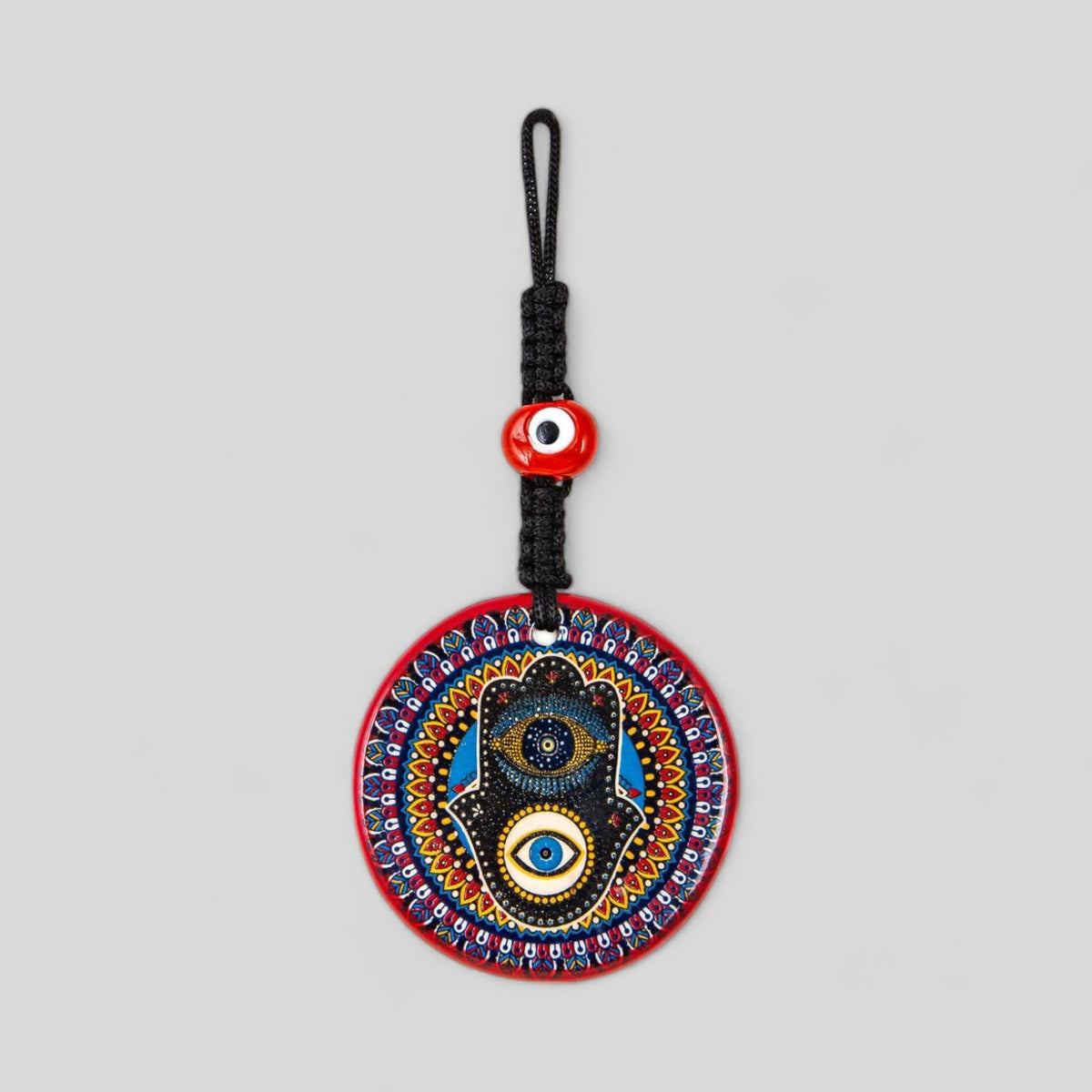 Wall Hanging Ceramic Evil Eye Nazar Boncuk Mal De Ojo, Modern Boho Style Home Decor -- Evil Eye Hamsa Hand