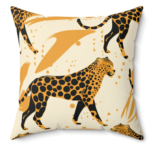 Abstract Cat Square Throw Pillow