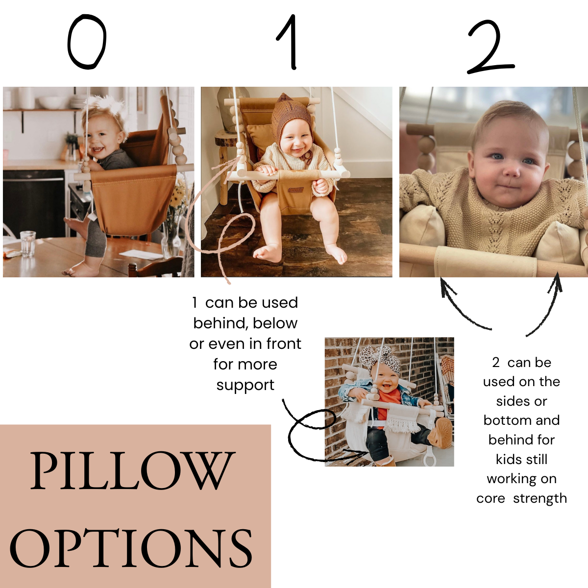 Premium Outdoor High Back Baby & Toddler Swing- Nutmeg