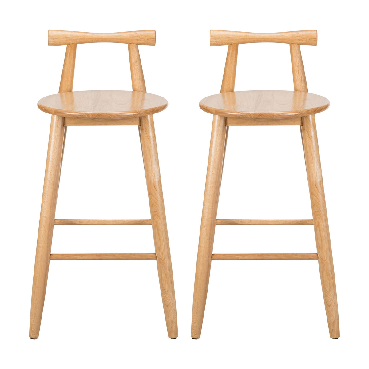 Natural Grove Indoor Barstool Set of 2 with Fabric Seat - Natural
