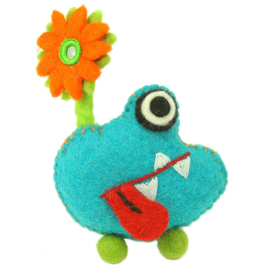 Global Groove Hand Felted Blue Tooth Monster with Flower
Jungle Pillows