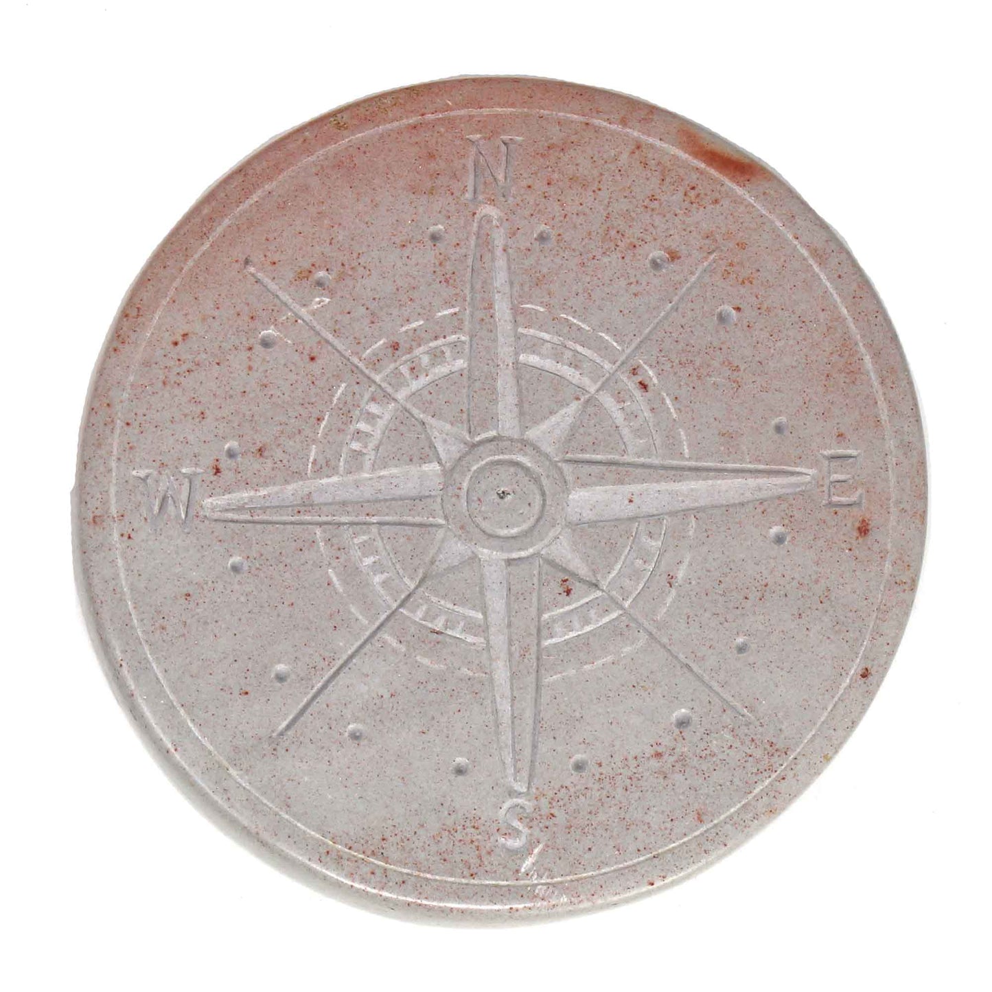 SMOLArt Compass Soapstone Sculpture Light Gray Stone