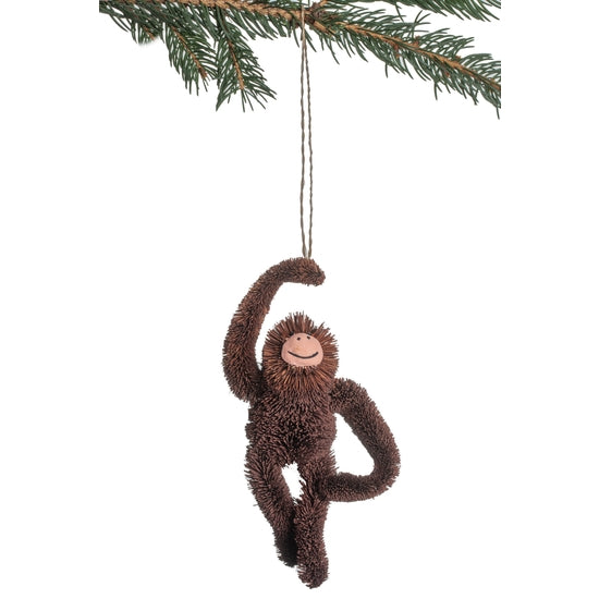 Silk Road Bazaar Bottle Brush Orangutan Holiday Ornament