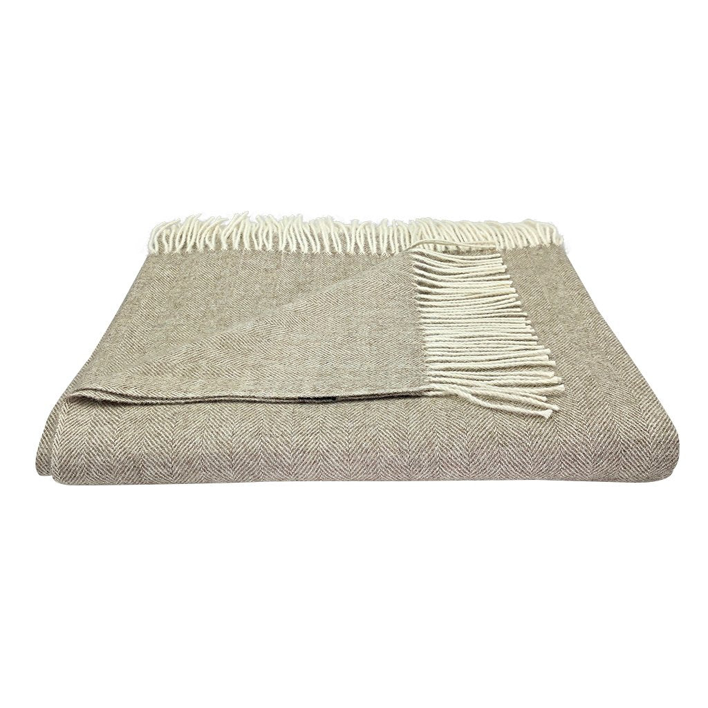 Slate + Salt Herringbone Baby Alpaca Throw