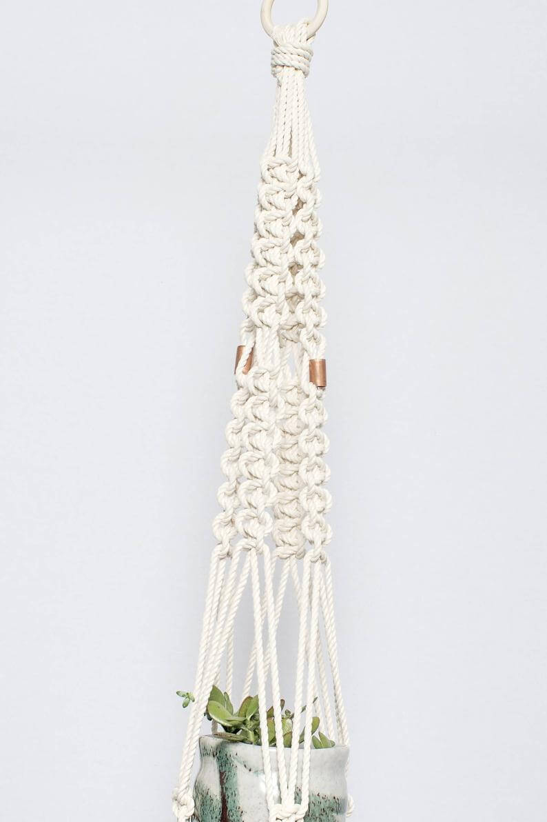 copper plant hanger Macramama Floyd Macrame Plant Hanger with Copper Beads | Handmade Macrame Plant Hangers