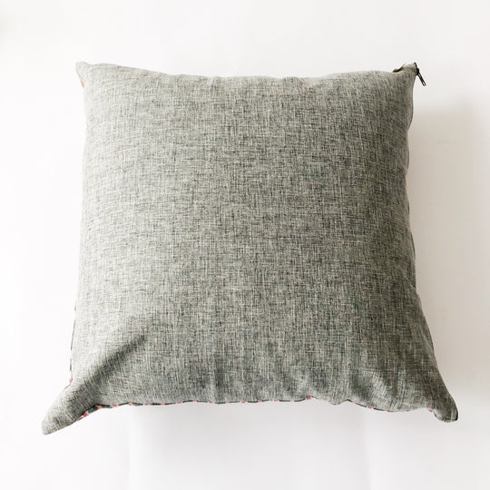 Rustic Loom Orange Pink Triangle Stripe Cotton Ikat Woven Pillow