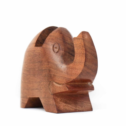 Asha Handicrafts Elephant Eyeglass Acacia Wood Stand