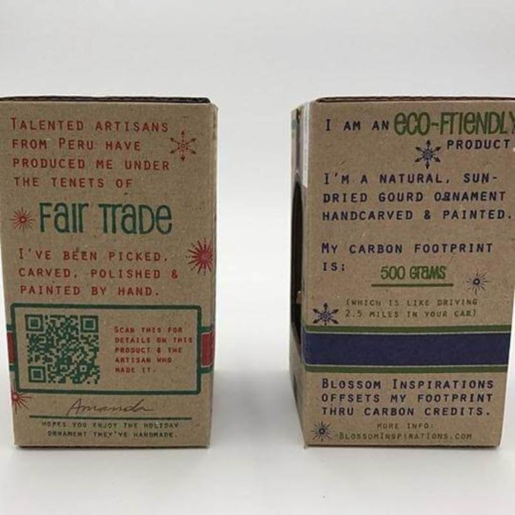 Blossom Inspirations Christmas Gourd Ornament Adviento Box Signed by Artisan | Jungle Pillows