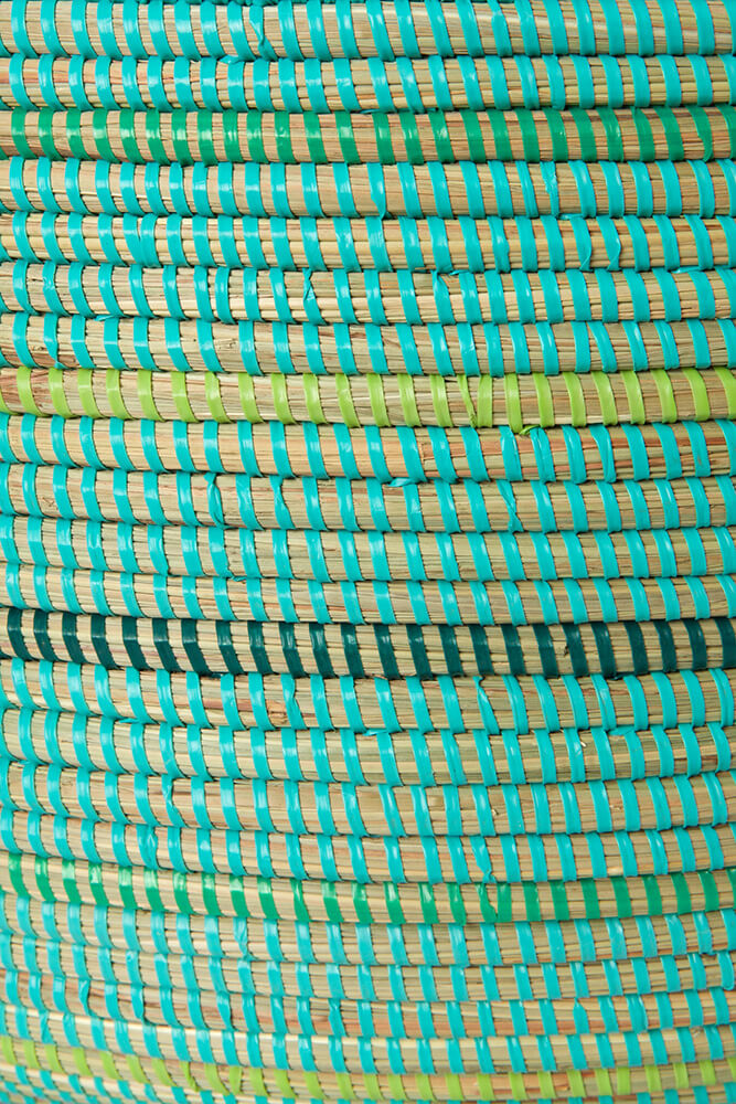 Swahili African Modern Seaside Stripes Knitting Basket