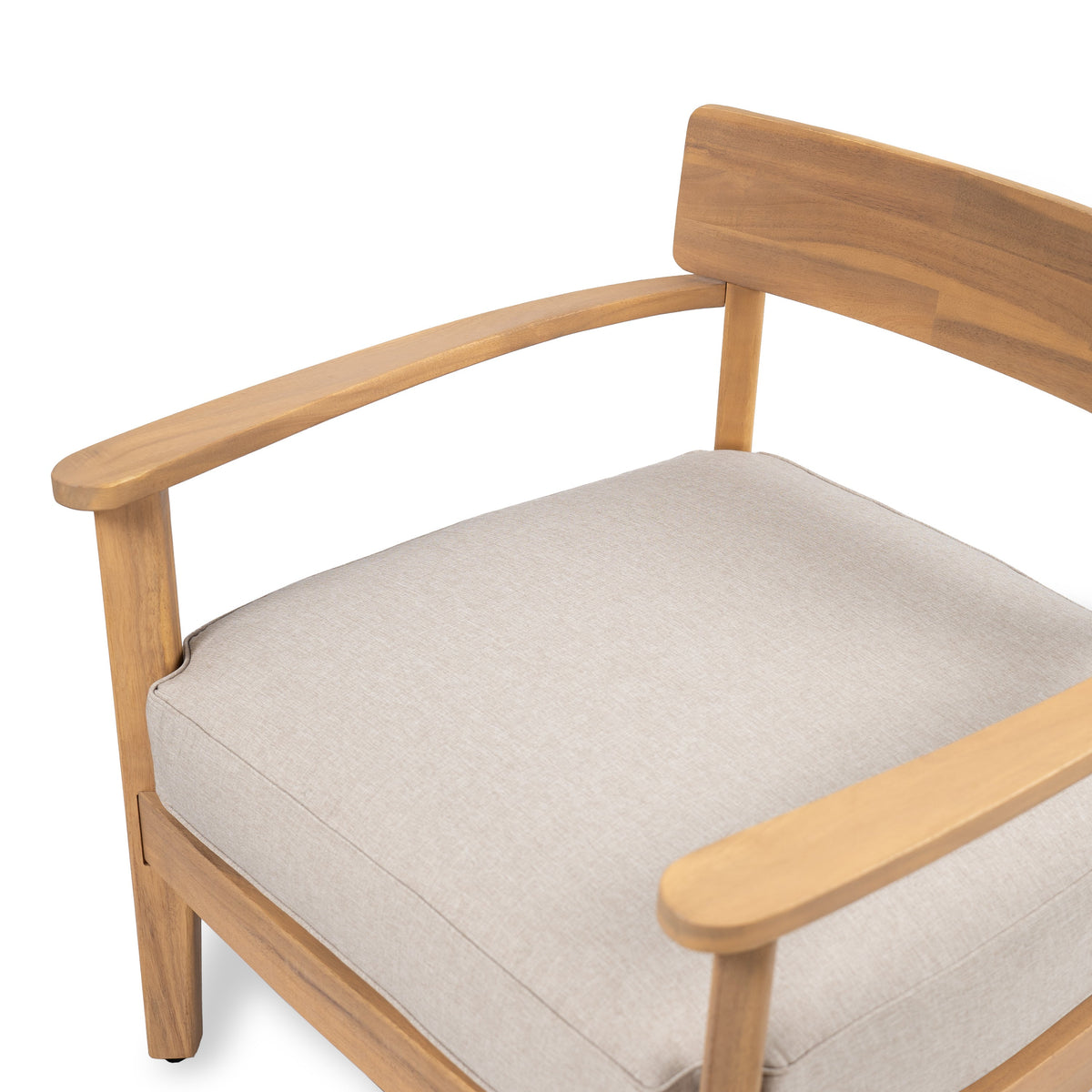 Mallorca Acacia Wood Club Chair with Seat Cushion - Outdoor