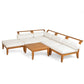 6 Piece Acacia Wood Outdoor Modular Sectional with Daybed - Teak Beige