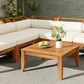 6 Piece Acacia Wood Outdoor Modular Sectional with Daybed - Teak Beige