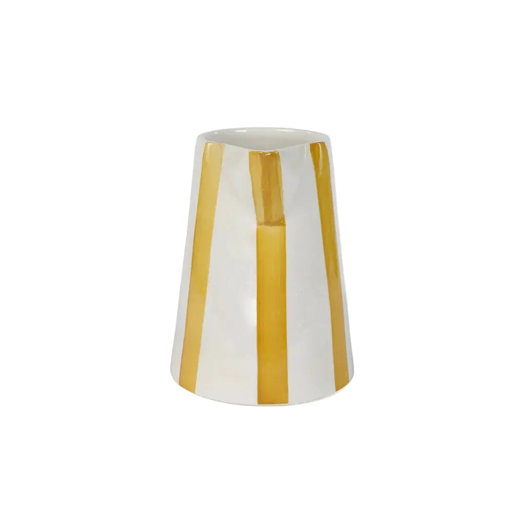 Yellow Pitcher | Handpainted Stoneware | 8.25 x 8.25 x 8 in