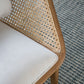 Teak Leisure Chair with Rattan Cane Back - Natural Wood / Brown