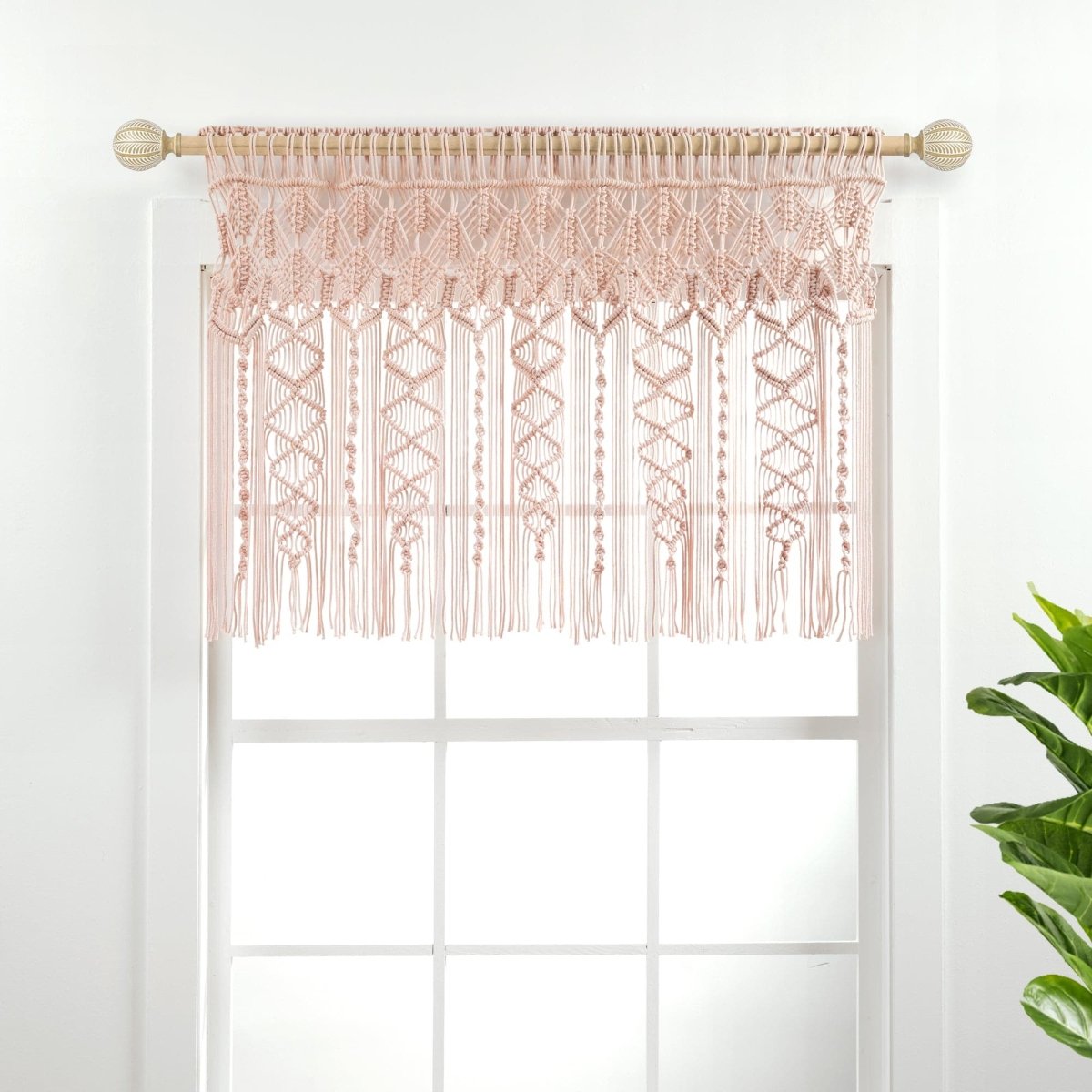 Boho Macrame Textured Cotton Valance