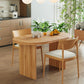 Modern Extendable Dining Table with Removable Extension Leaves - Natural Walnut