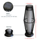 2 Piece Solar Powered Lantern Wicker Solar Patio Lamp
