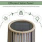 2 Piece Solar Powered Lantern Wicker Solar Patio Lamp Grey