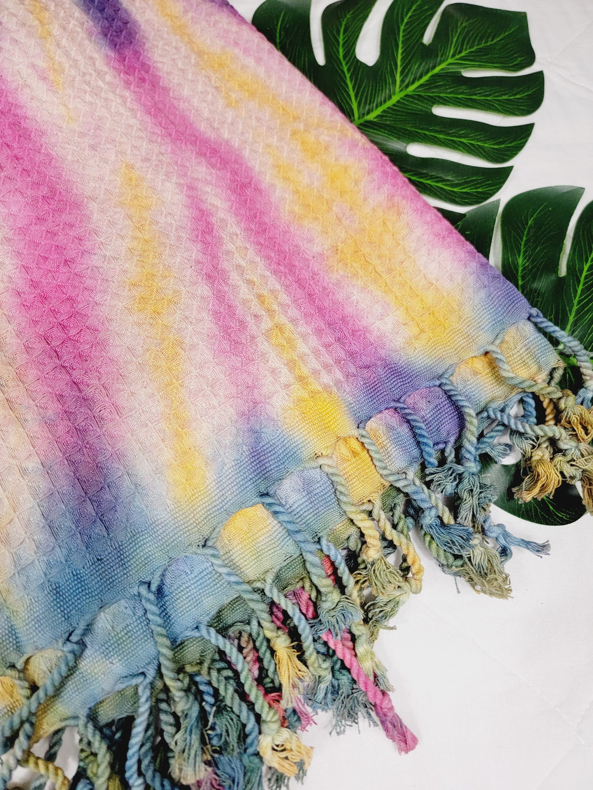 100% Cotton Throw 40 x 70 Hand Tie Dye Lightweight Home Decor