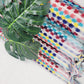 Bath Towels, Organic Turkish Cotton Pom Pom Towels in Red Multicolor
