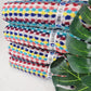 Bath Towels, Organic Turkish Cotton Pom Pom Towels in Red Multicolor