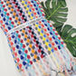 Bath Towels, Organic Turkish Cotton Pom Pom Towels in Orange Multicolor
