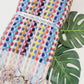 Bath Towels, Organic Turkish Cotton Pom Pom Towels in Orange Multicolor