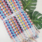 Bath Towels, Organic Turkish Cotton Pom Pom Towels in Orange Multicolor