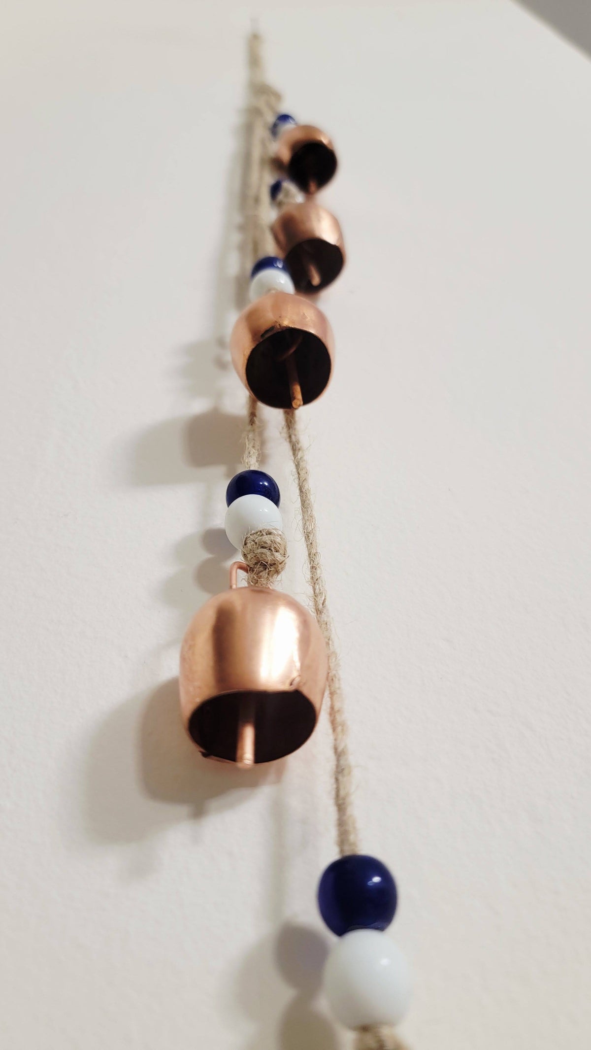 Copper Bell Wind Chime with Evil Eye Beads, Outdoor Garden Decor