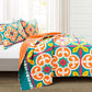Boho Floral Reversible 3 Piece Quilt Set