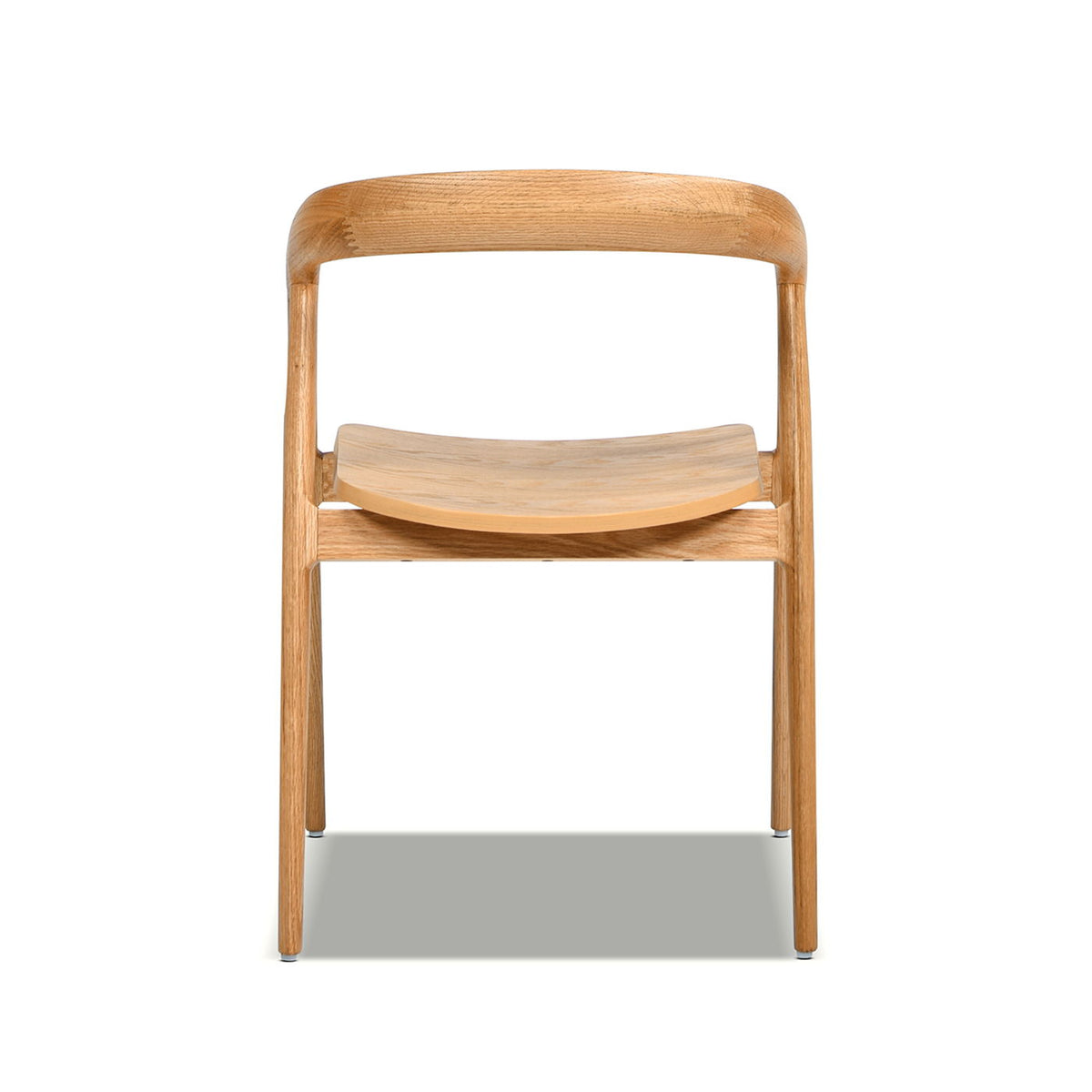 Scandinavian Sculpted Dining Chair with Comfortable Arms - Warm Natural Brown