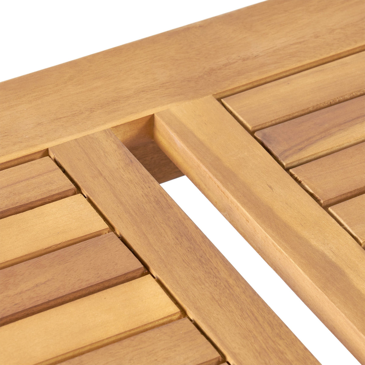 Caydon 2 Club Chairs + Table Outdoor Set with Slat Panel Design - Natural Wood