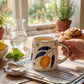 Yellow Lemon Coffee Mug | Handpainted Stoneware | 250ml (Set of 2)