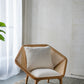 Teak Leisure Chair with Rattan Cane Back - Natural Wood / Brown