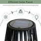 2 Piece Solar Powered Lantern Wicker Solar Patio Lamp