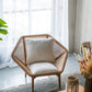 Teak Leisure Chair with Rattan Cane Back - Natural Wood / Brown