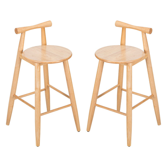Natural Grove Indoor Barstool Set of 2 with Fabric Seat - Natural