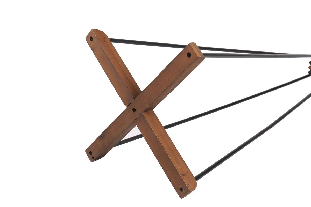 Reclaimed Wood and Metal Freestanding Coat Rack with Hooks - Natural
