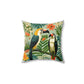 Perky Parrots Square Throw Pillow