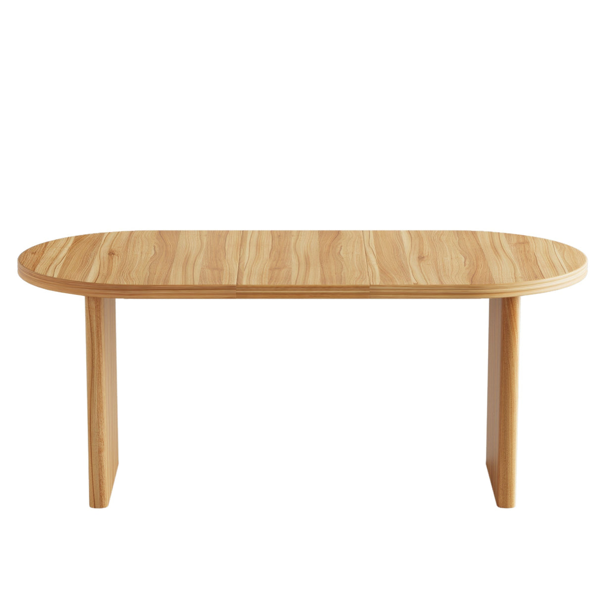Modern Extendable Dining Table with Removable Extension Leaves - Natural Walnut