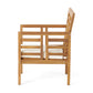 Caydon 2 Club Chairs + Table Outdoor Set with Slat Panel Design - Natural Wood