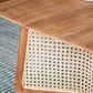 Teak Coffee Table with Teak and Rattan Construction - Natural Wood / Brown