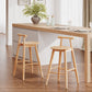Natural Grove Indoor Barstool Set of 2 with Fabric Seat - Natural