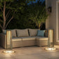 2 Piece Solar Powered Lantern Wicker Solar Patio Lamp Grey