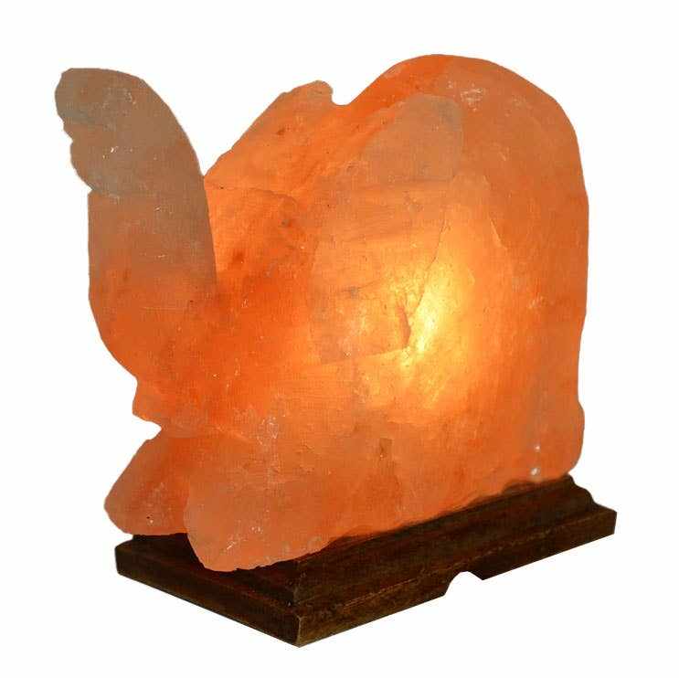 Elephant Shaped Salt Lamp - 9" avg. - Cord, Bulb, Dimmer