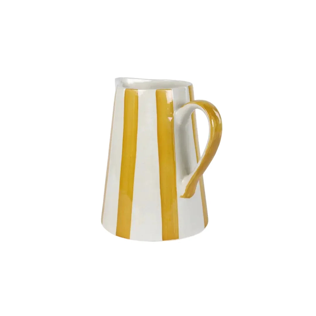 Yellow Pitcher | Handpainted Stoneware | 8.25 x 8.25 x 8 in