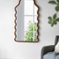 Wood Mirror With Unique Frame - Full-Length Arched Mirror with Pine Frame - Brown