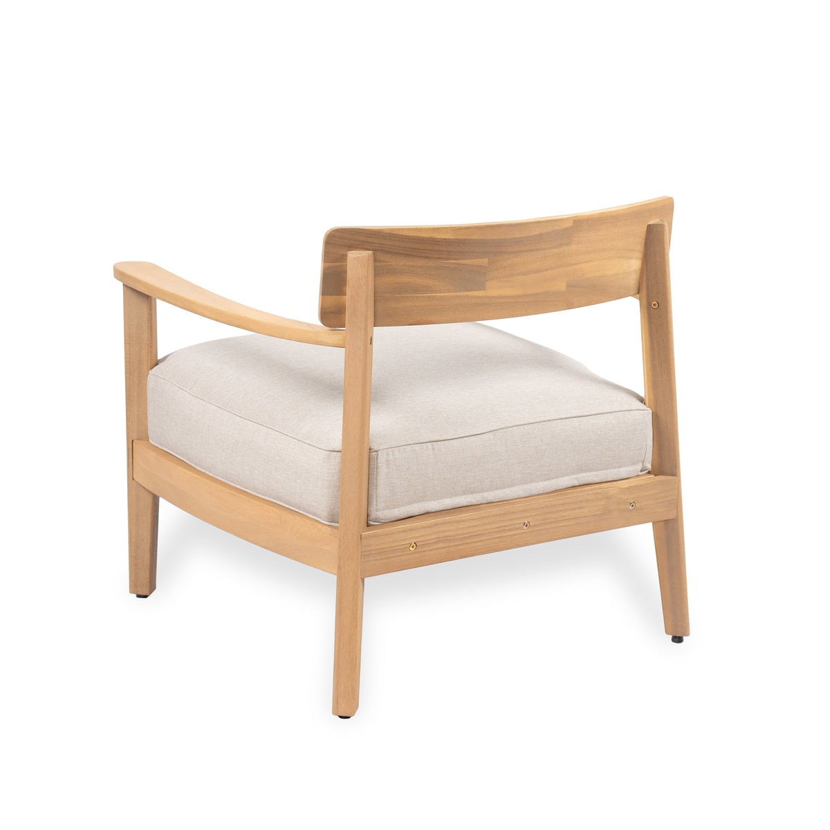 Mallorca Acacia Wood Club Chair with Seat Cushion - Outdoor