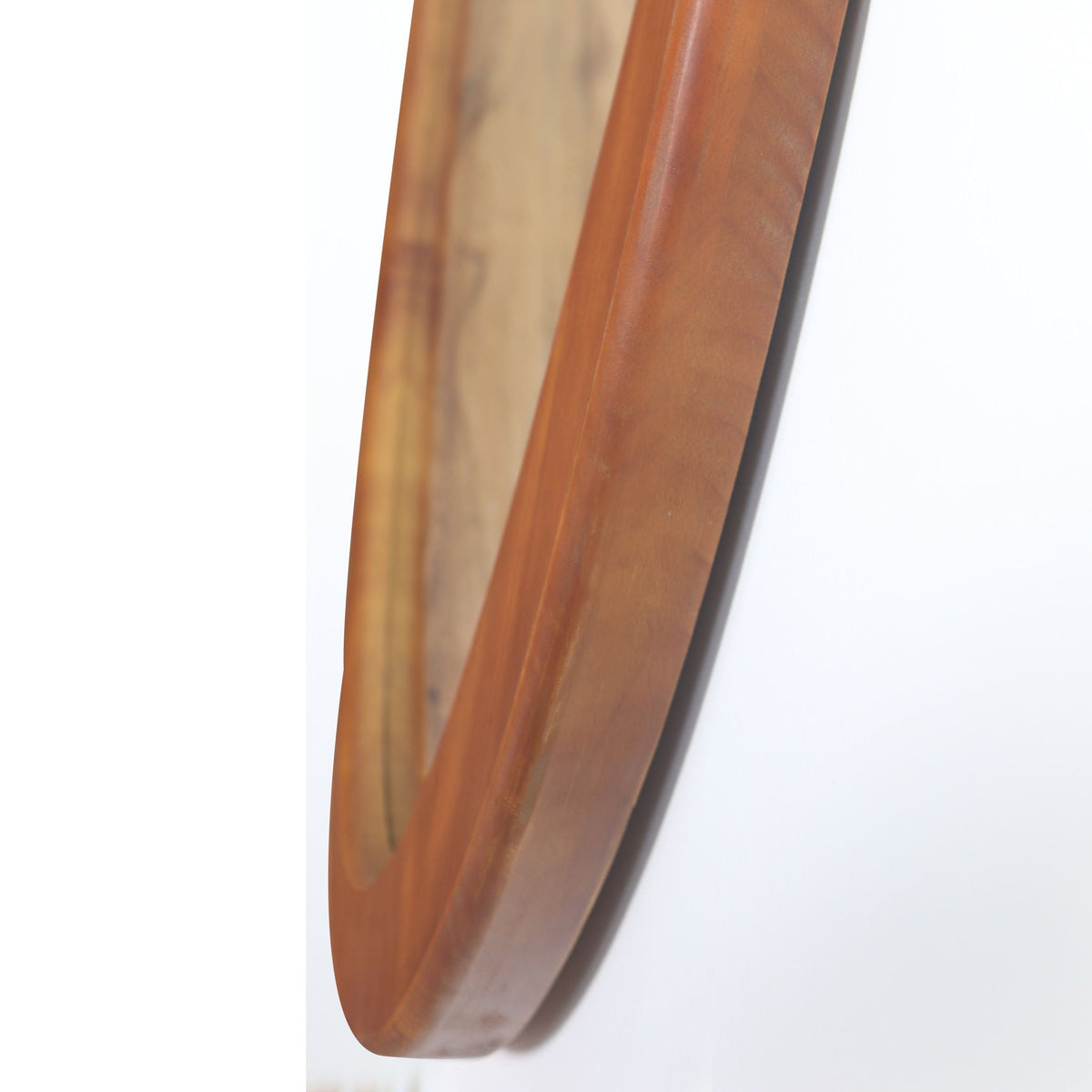 Asymmetrical Wall Mirror with Solid Natural Wood Frame - Large Sized Dressing Mirror